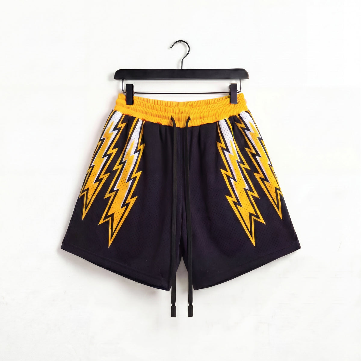 "Bolt Black" 5" Mesh Shorts