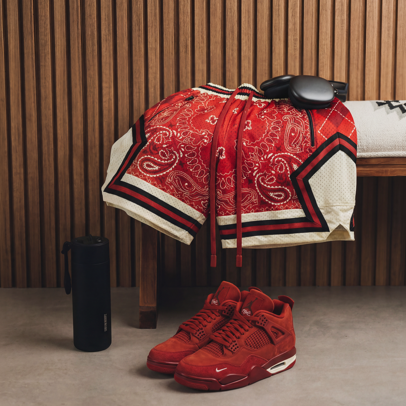 "Brick Red Paisley"