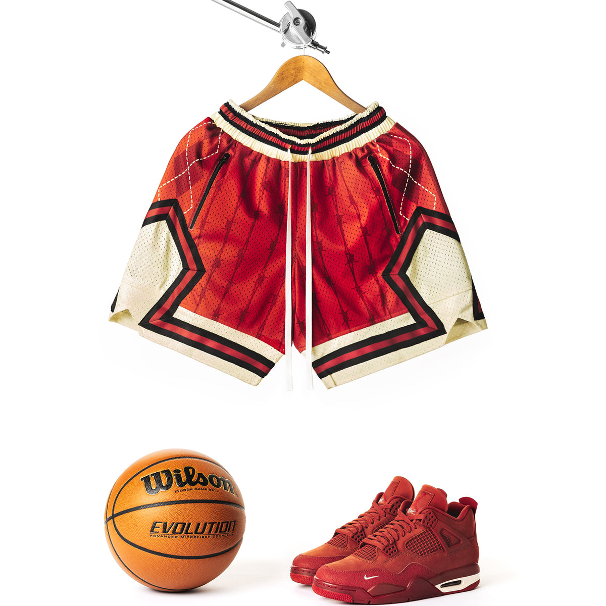 "Brick Red" Heavyweight Mesh Shorts