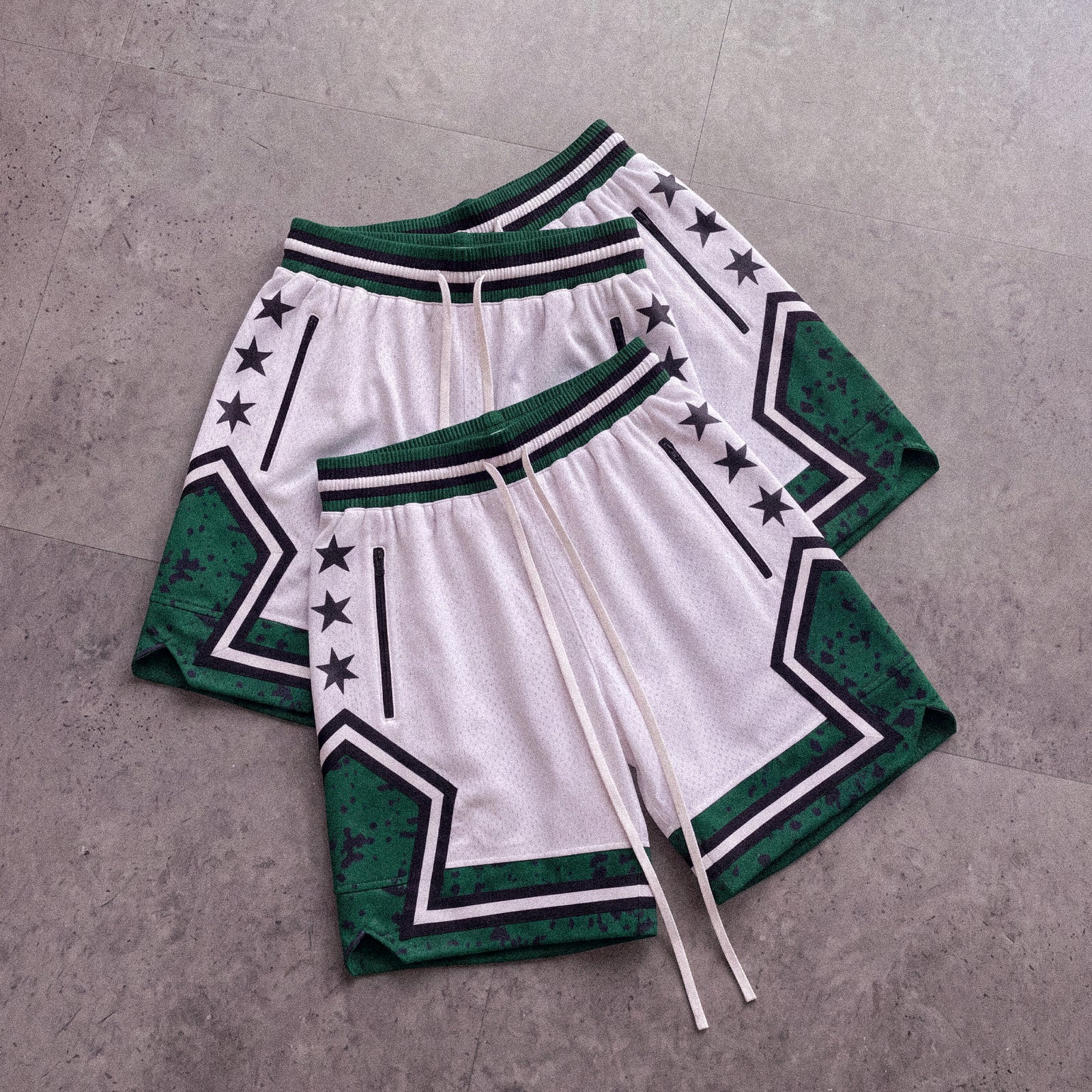 "Cement Green" Heavyweight Mesh Shorts