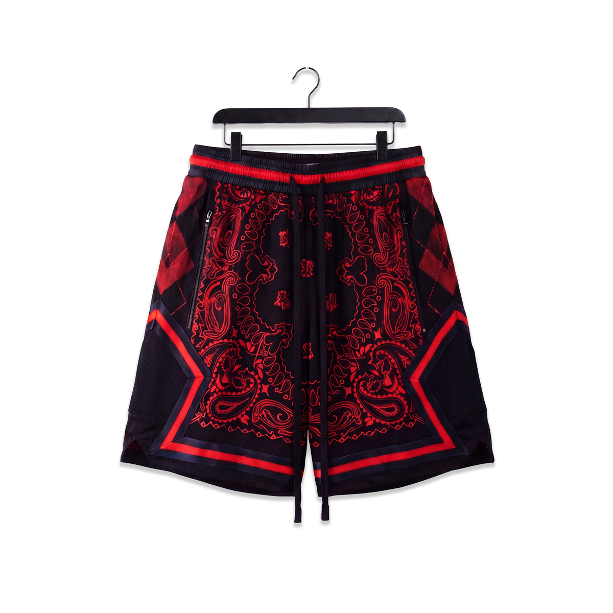 "Chi Black Paisley" Heavyweight Mesh Shorts