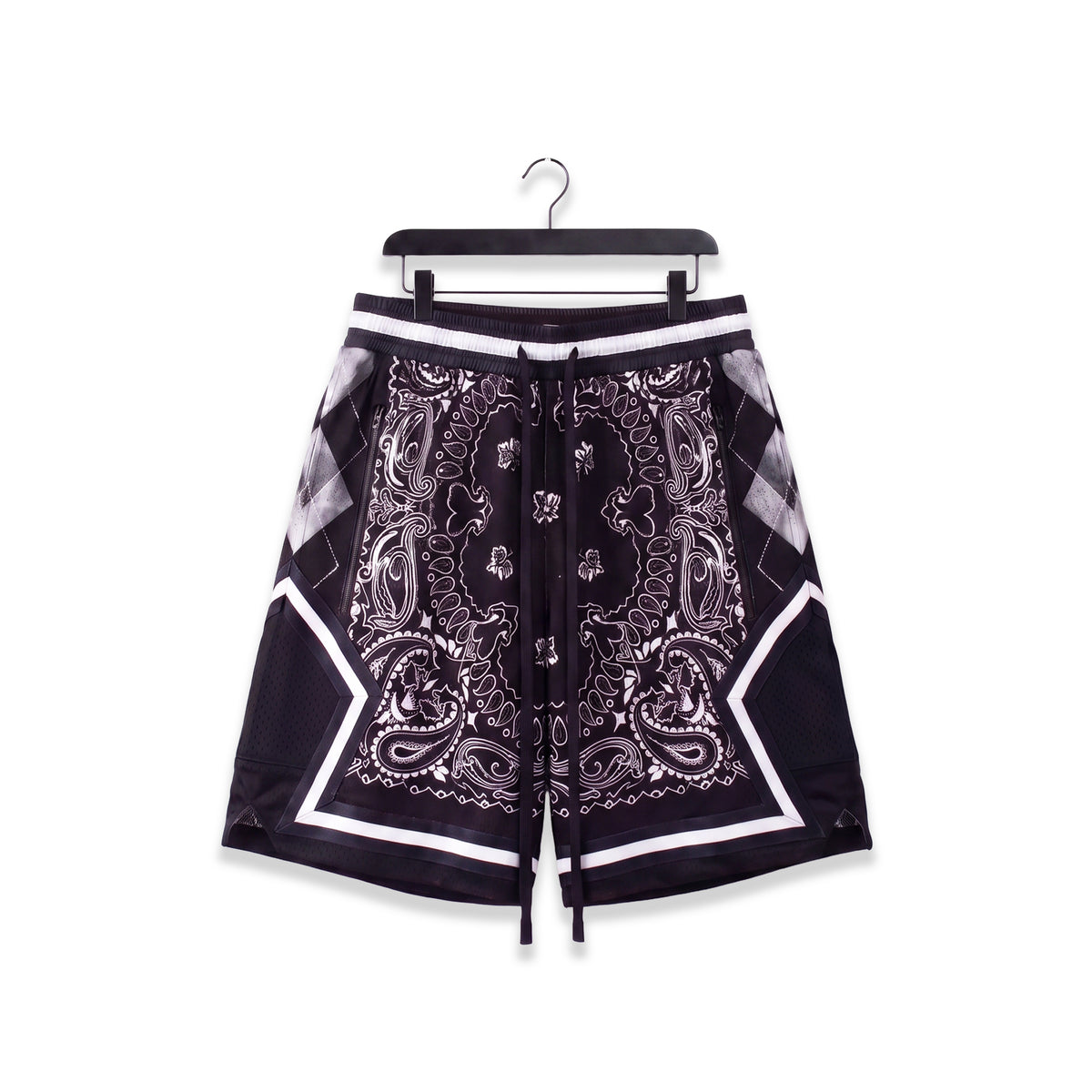 "Chi Noir Paisley" Heavyweight Mesh Shorts