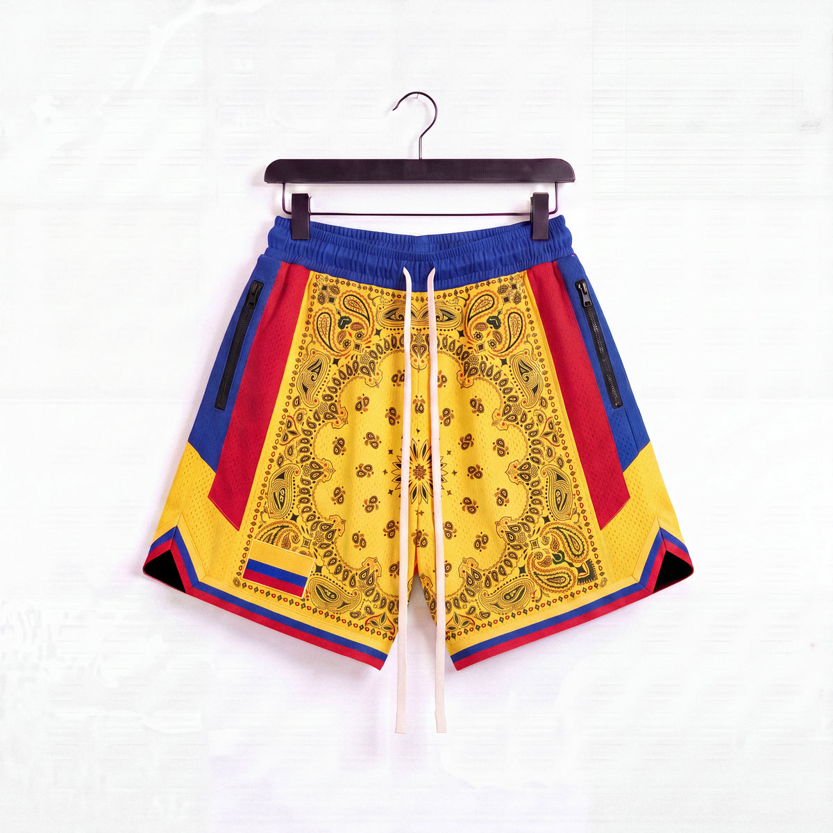 "Colombia Paisley Yellow" Heavyweight Mesh Shorts