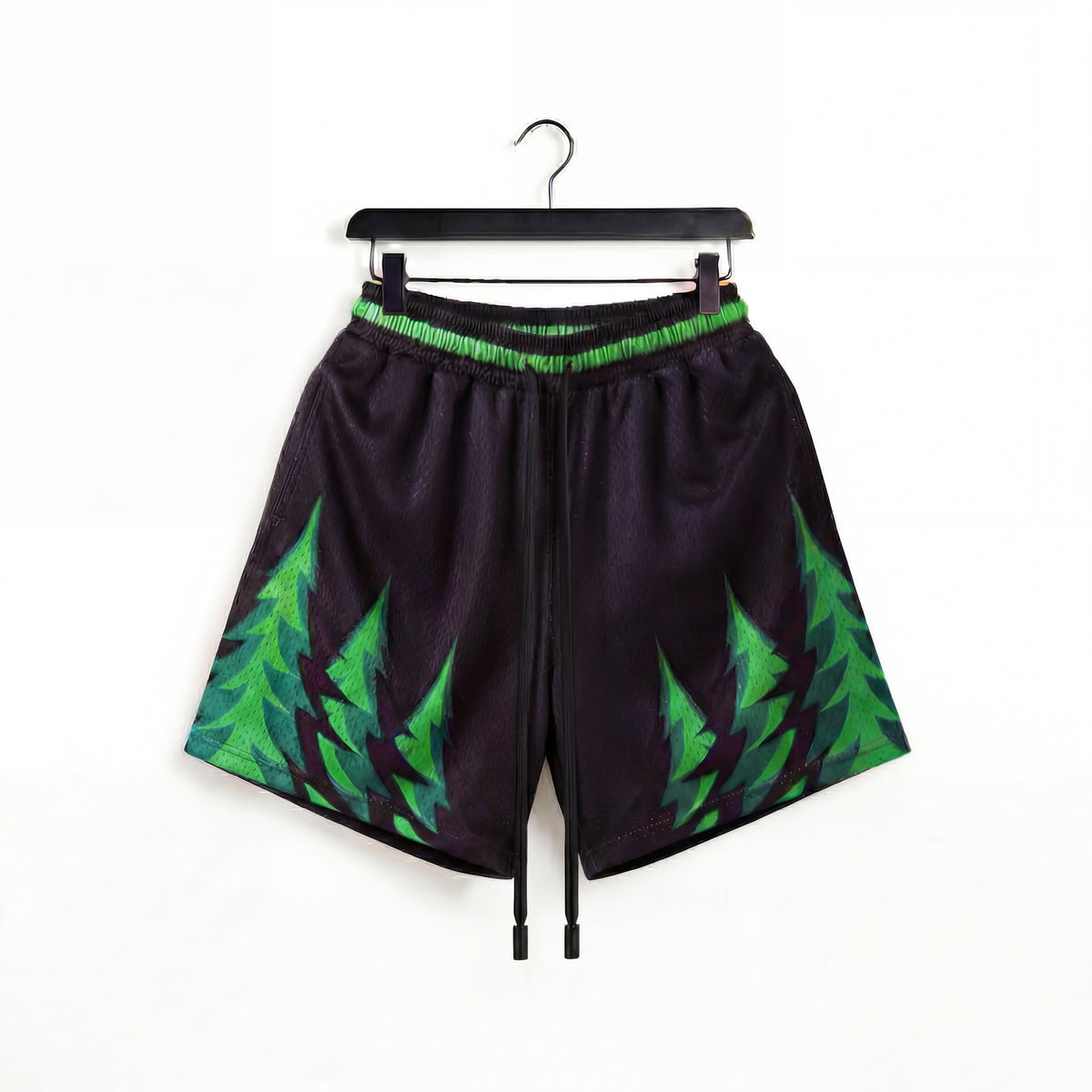 "Forest Black" 5" Mesh Shorts