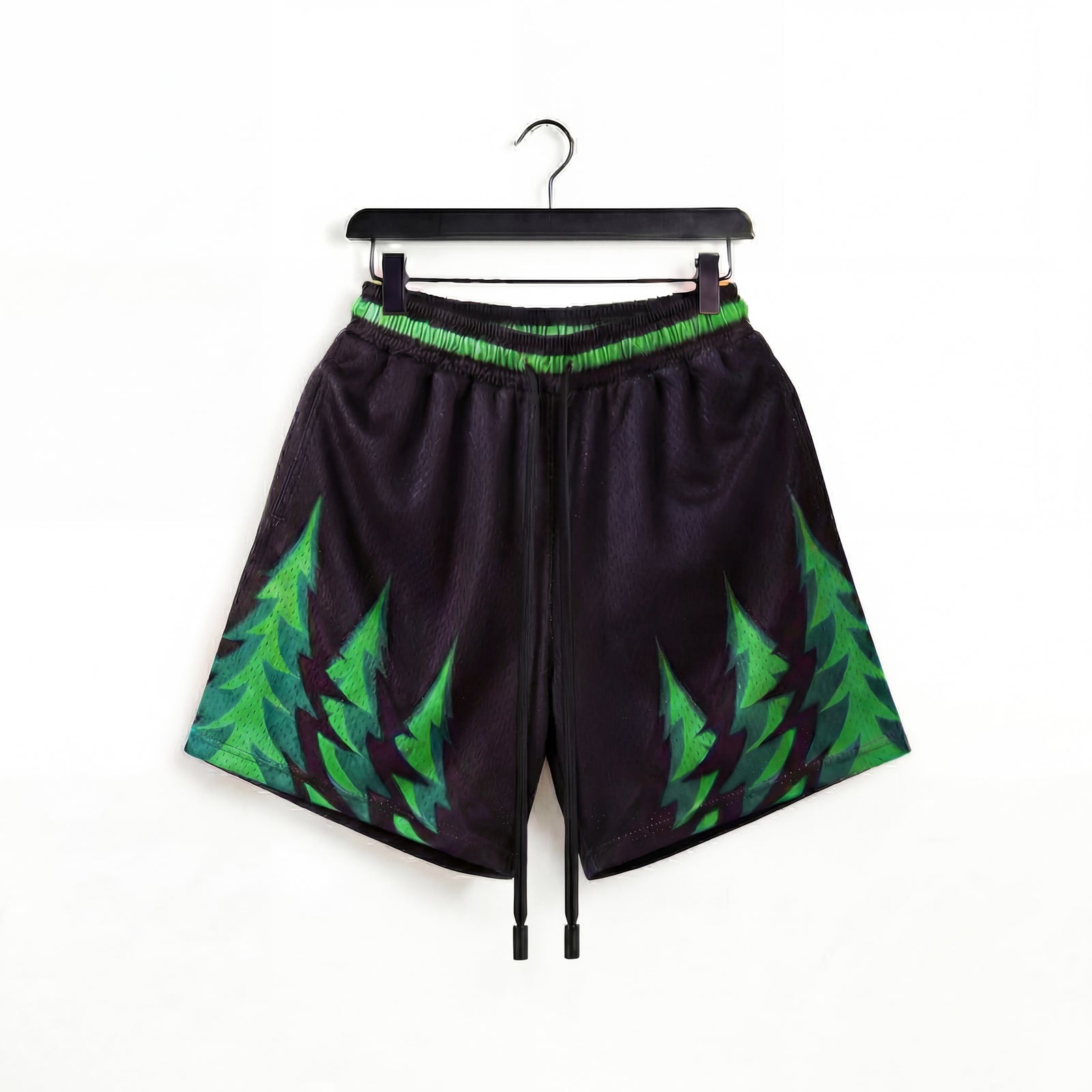 "Forest Black" 5" Mesh Shorts