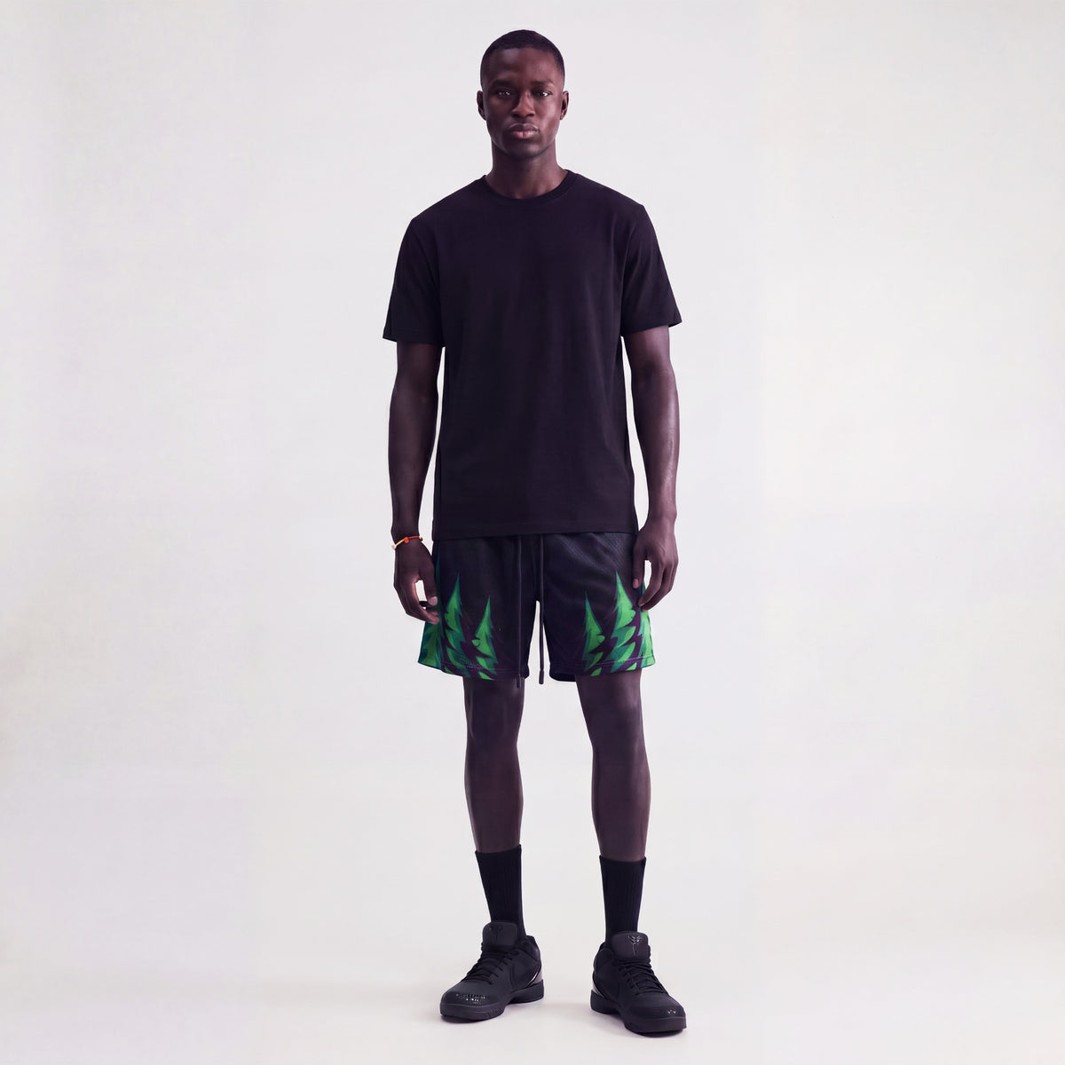 "Forest Black" 5" Mesh Shorts