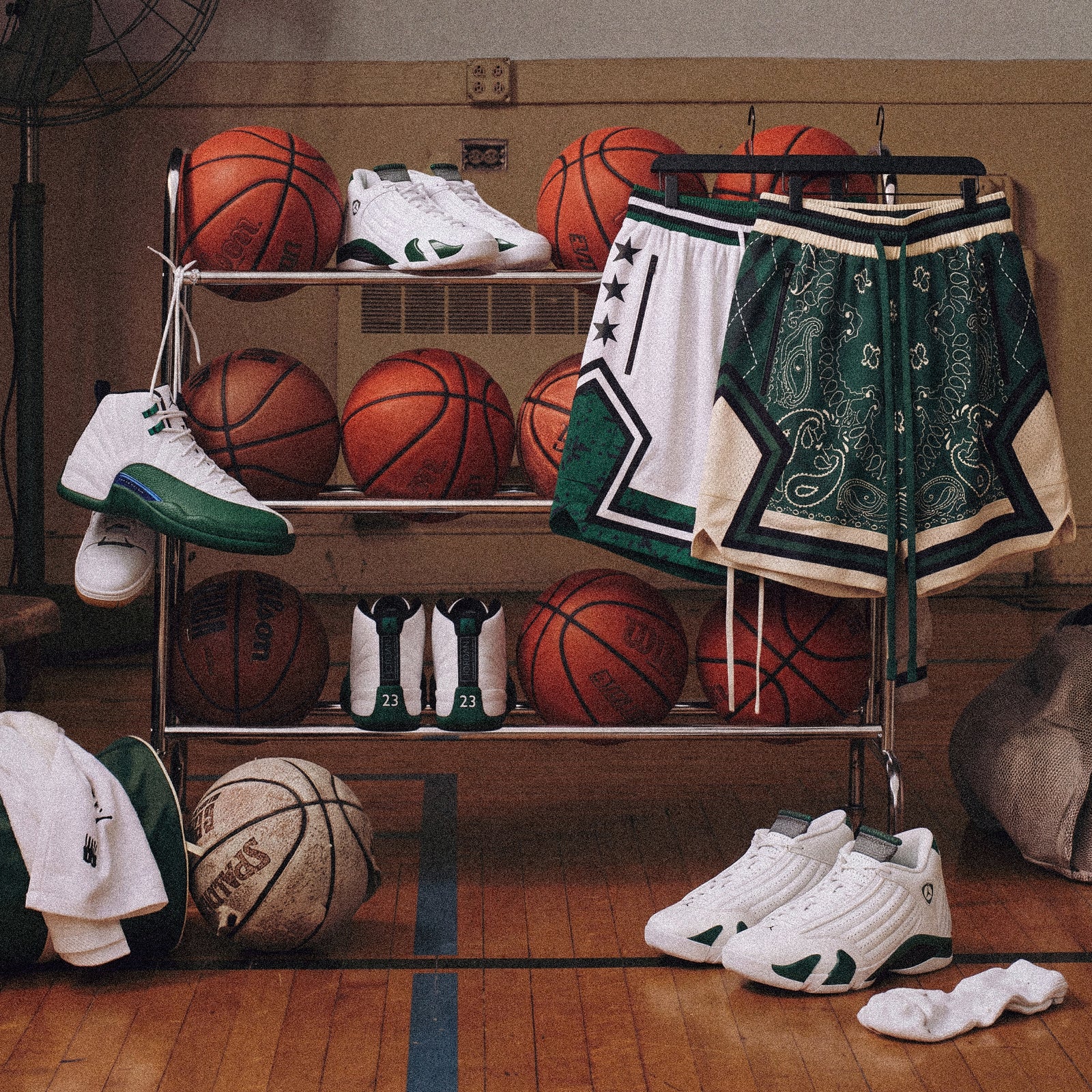 "Cement Green" Heavyweight Mesh Shorts