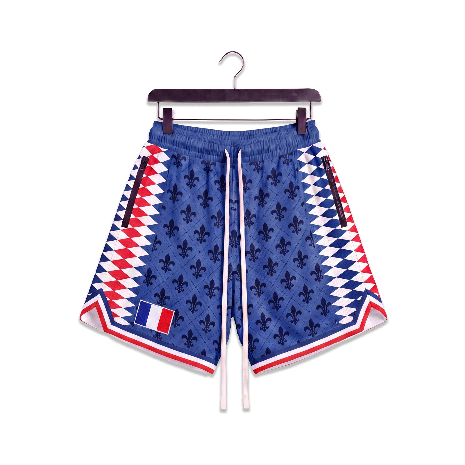 "France Fleur De Lis Blue" Heavyweight Mesh Shorts