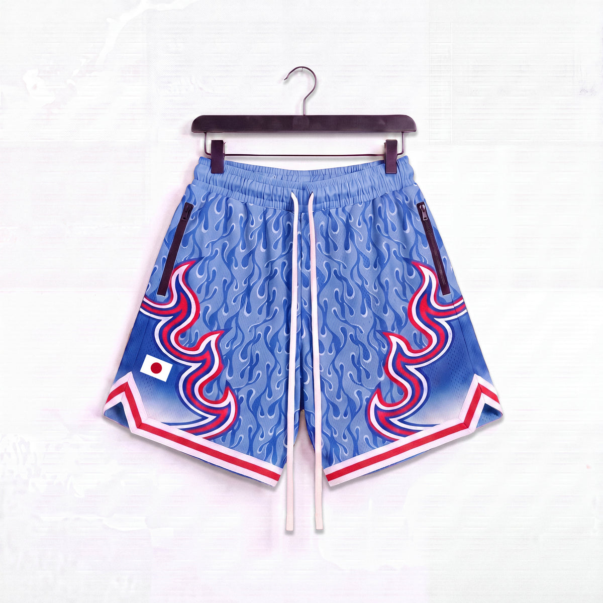 "Japan Flame Blue" Heavyweight Mesh Shorts