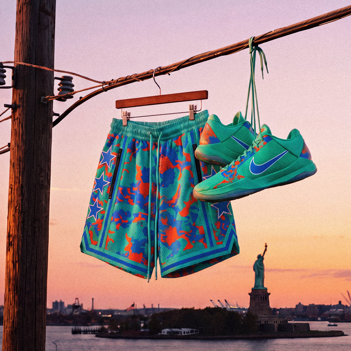 "Liberty Mint Camo" Heavyweight Mesh Shorts
