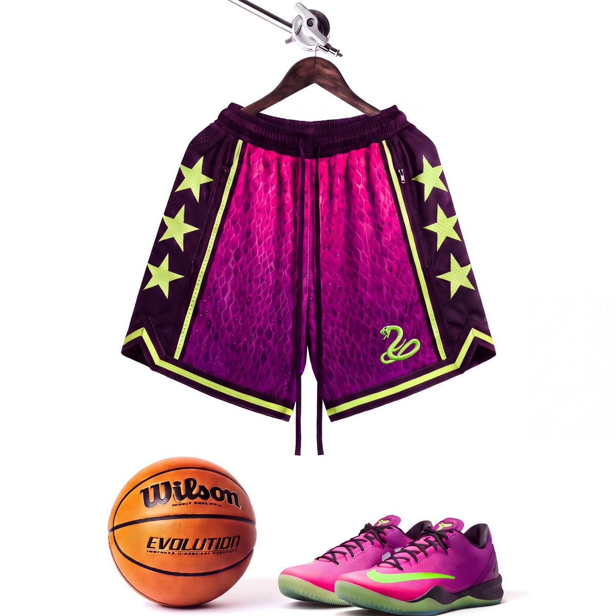 "Mamba Plum Gradient" Heavyweight Mesh Shorts