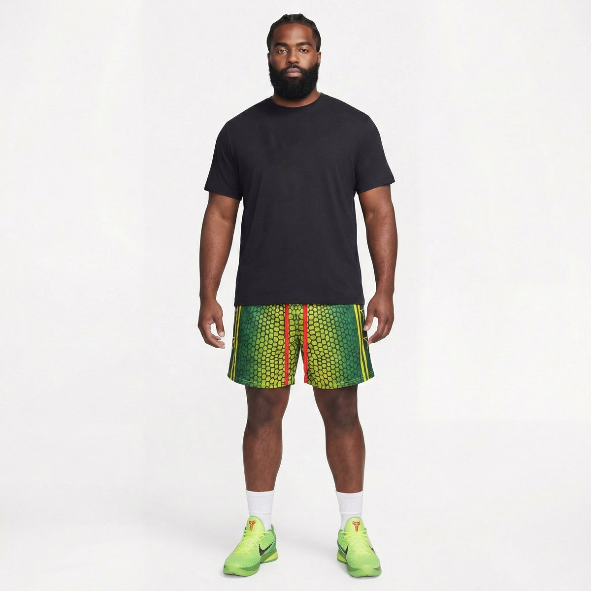 "Snake Green" 5" Mesh Shorts