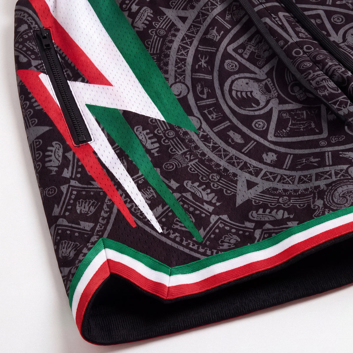 "Mexico Aztec Black" Heavyweight Mesh Shorts