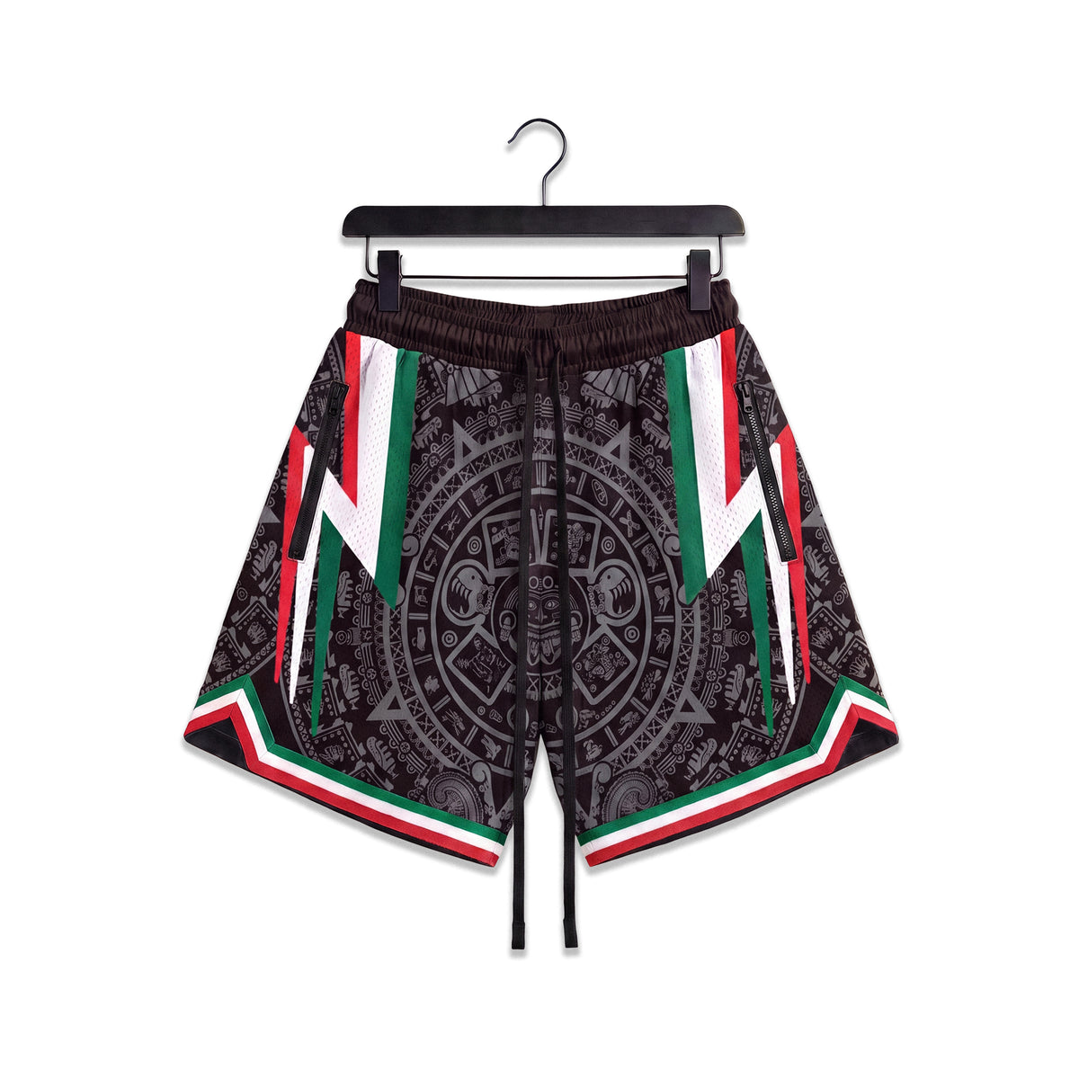 "Mexico Aztec Black" Heavyweight Mesh Shorts