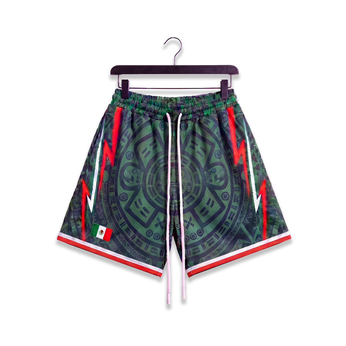 "Mexico Aztec Green" 5" Mesh Shorts