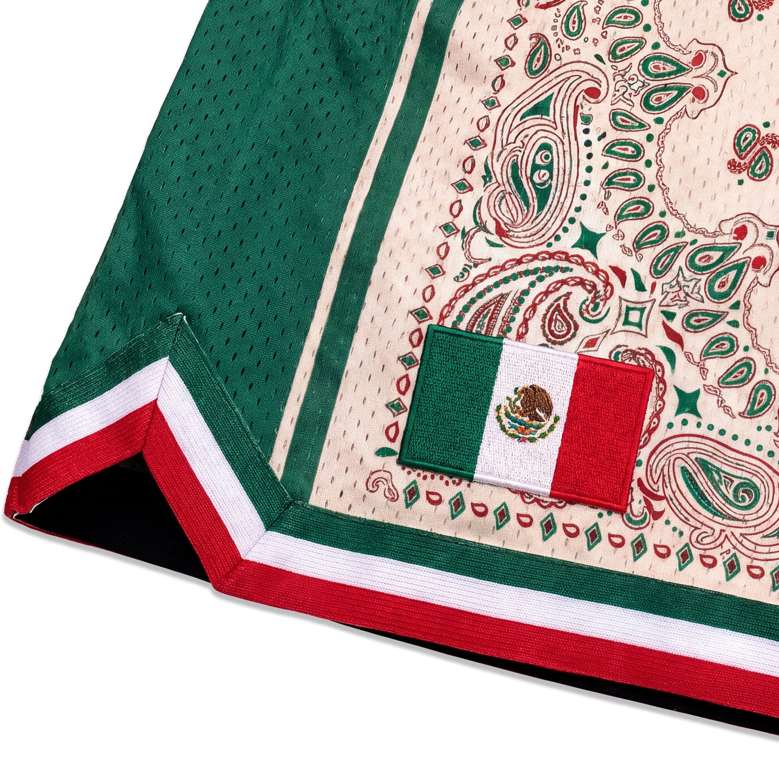 "Mexico Paisley Cream" Heavyweight Mesh Shorts