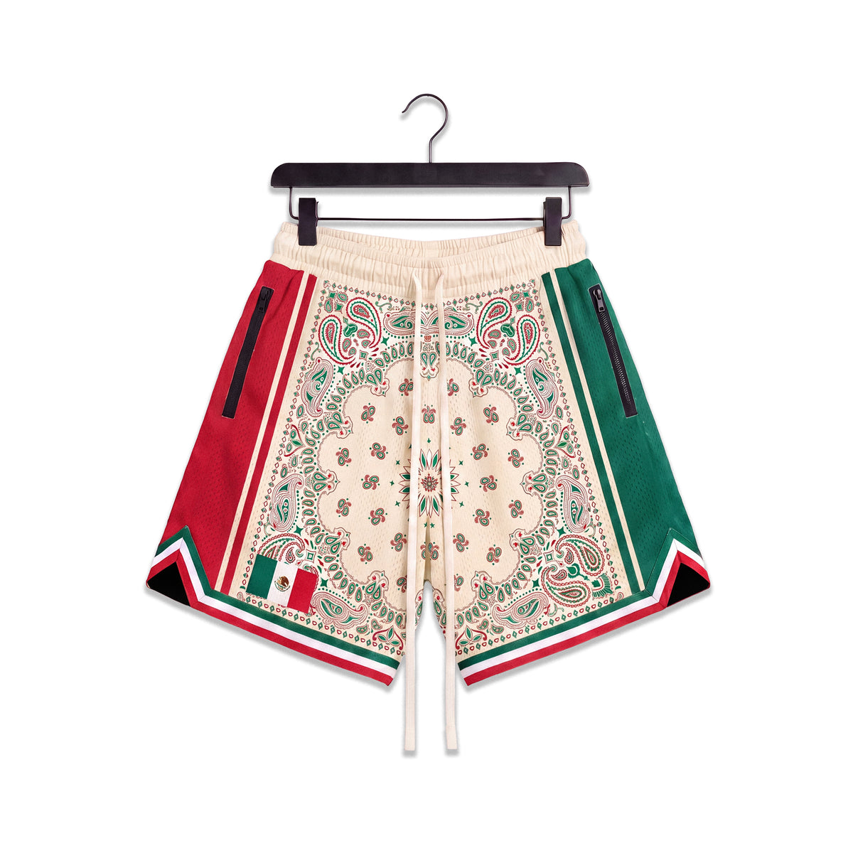 "Mexico Paisley Cream" Heavyweight Mesh Shorts