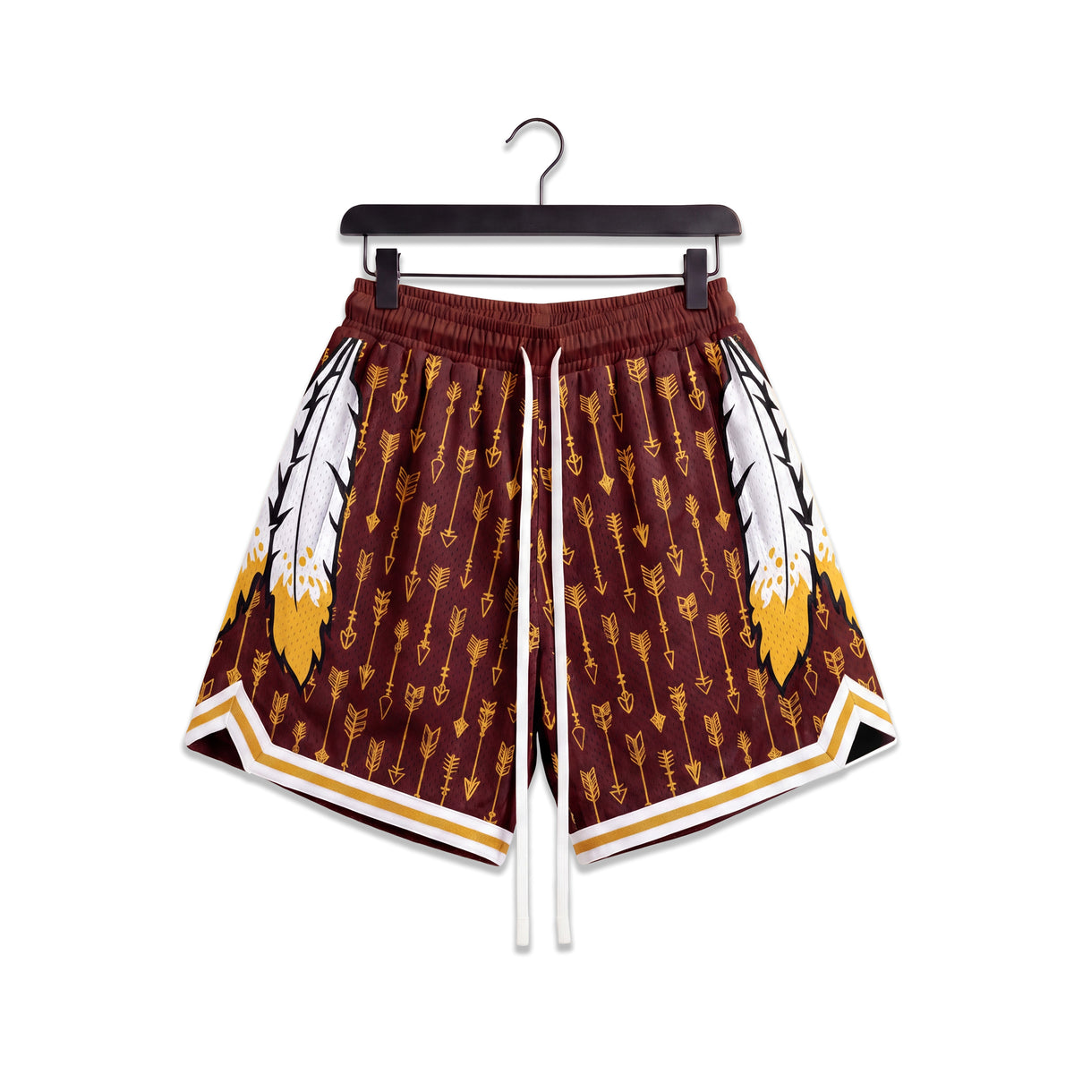 "Siksika Burgundy" Heavyweight Mesh Shorts