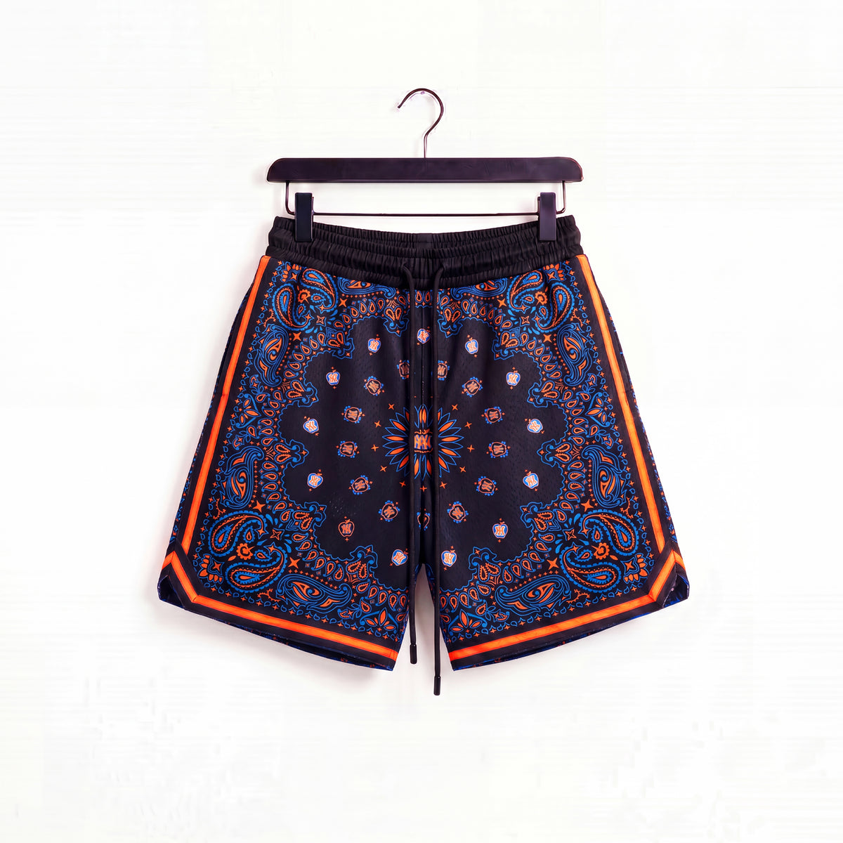 "NY Paisley Black" Heavyweight Mesh Shorts