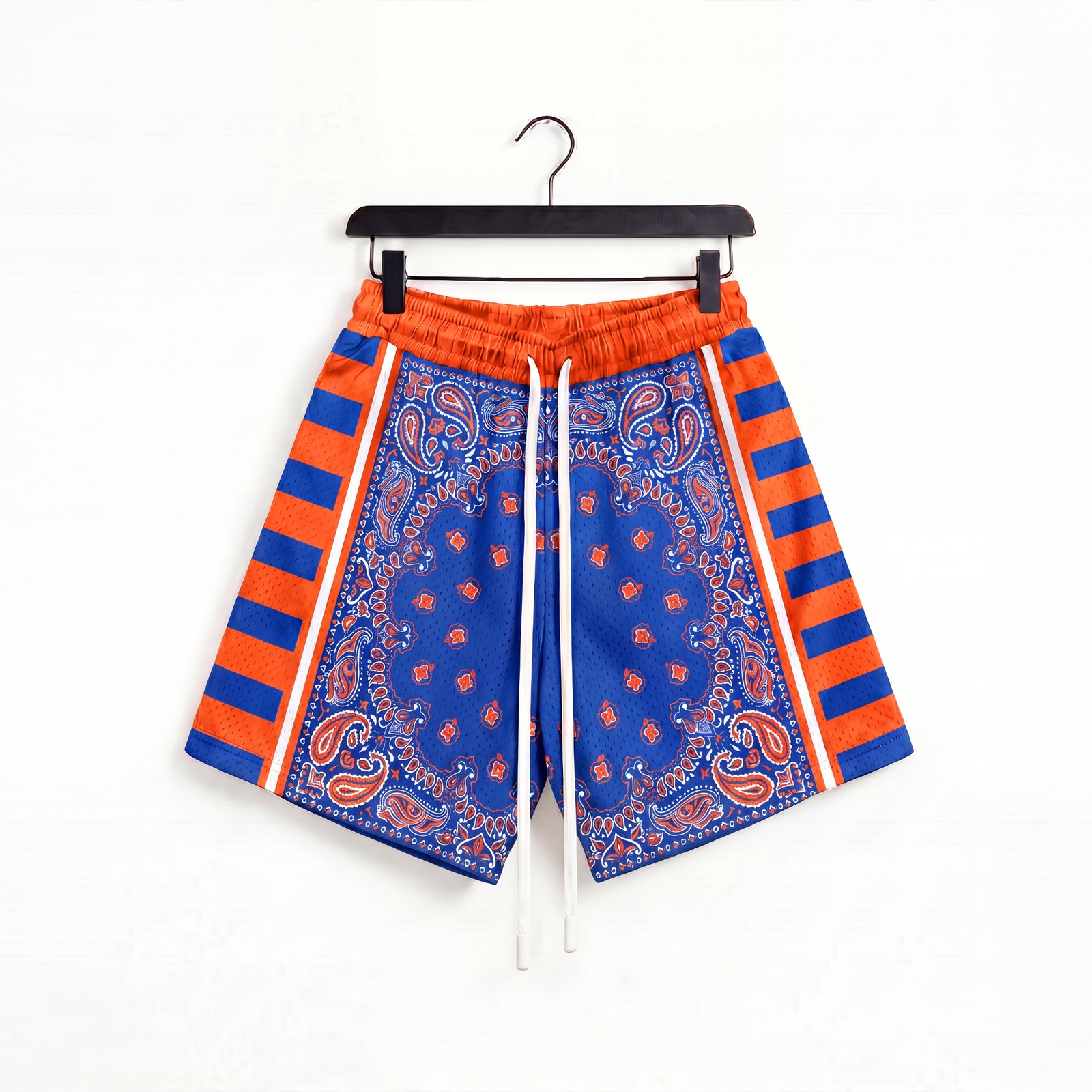 "NY Paisley Blue/Orange" 5" Mesh Shorts