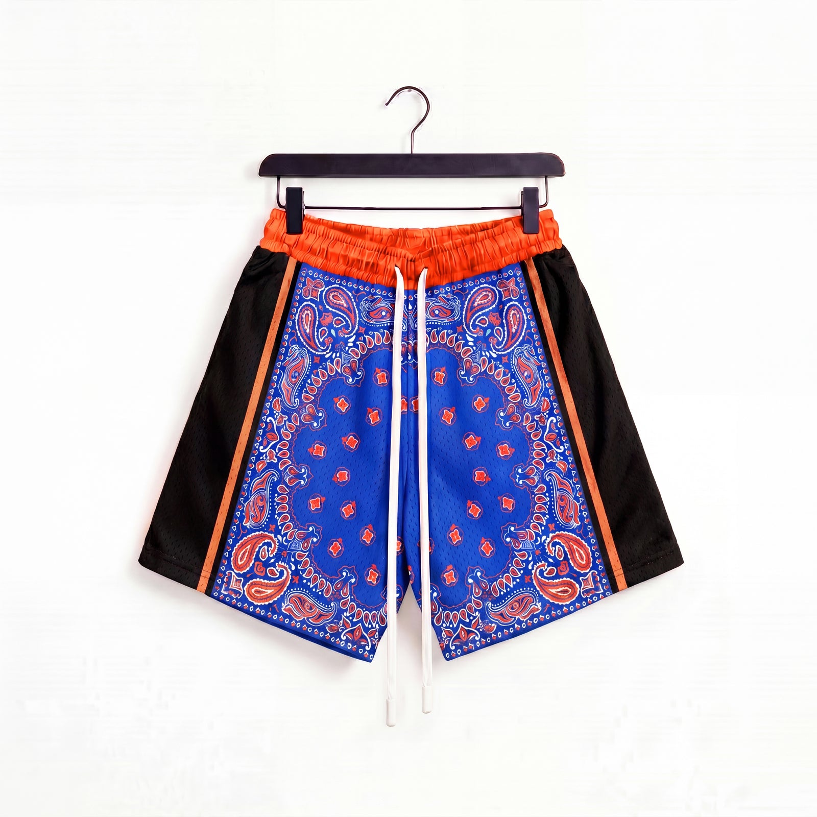 "NY Paisley Blue/Black" 5" Mesh Shorts