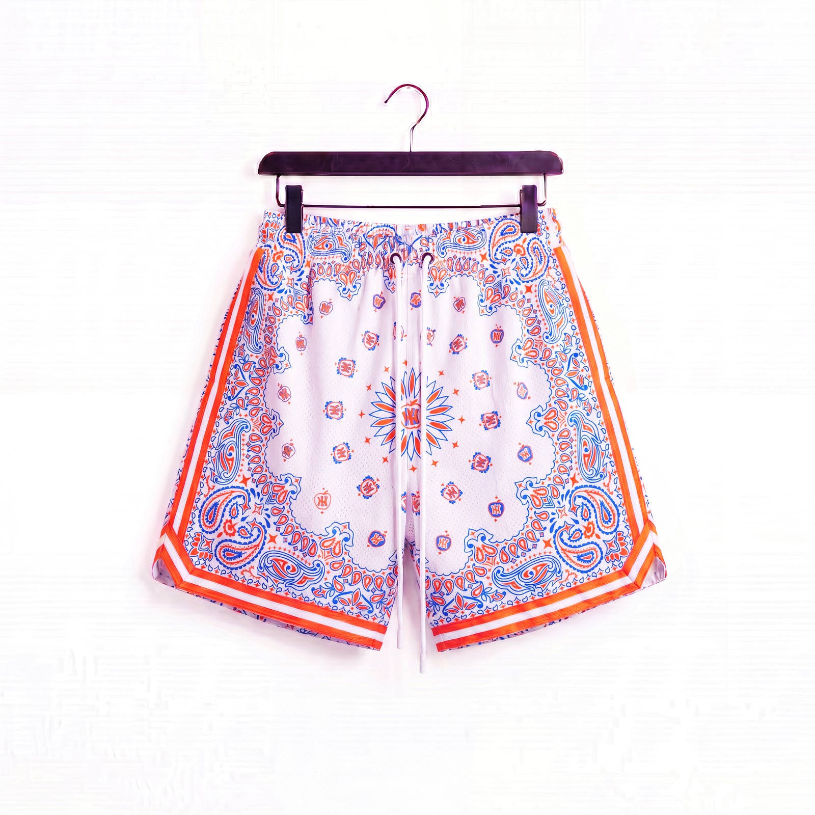 "NY Paisley White" Heavyweight Mesh Shorts