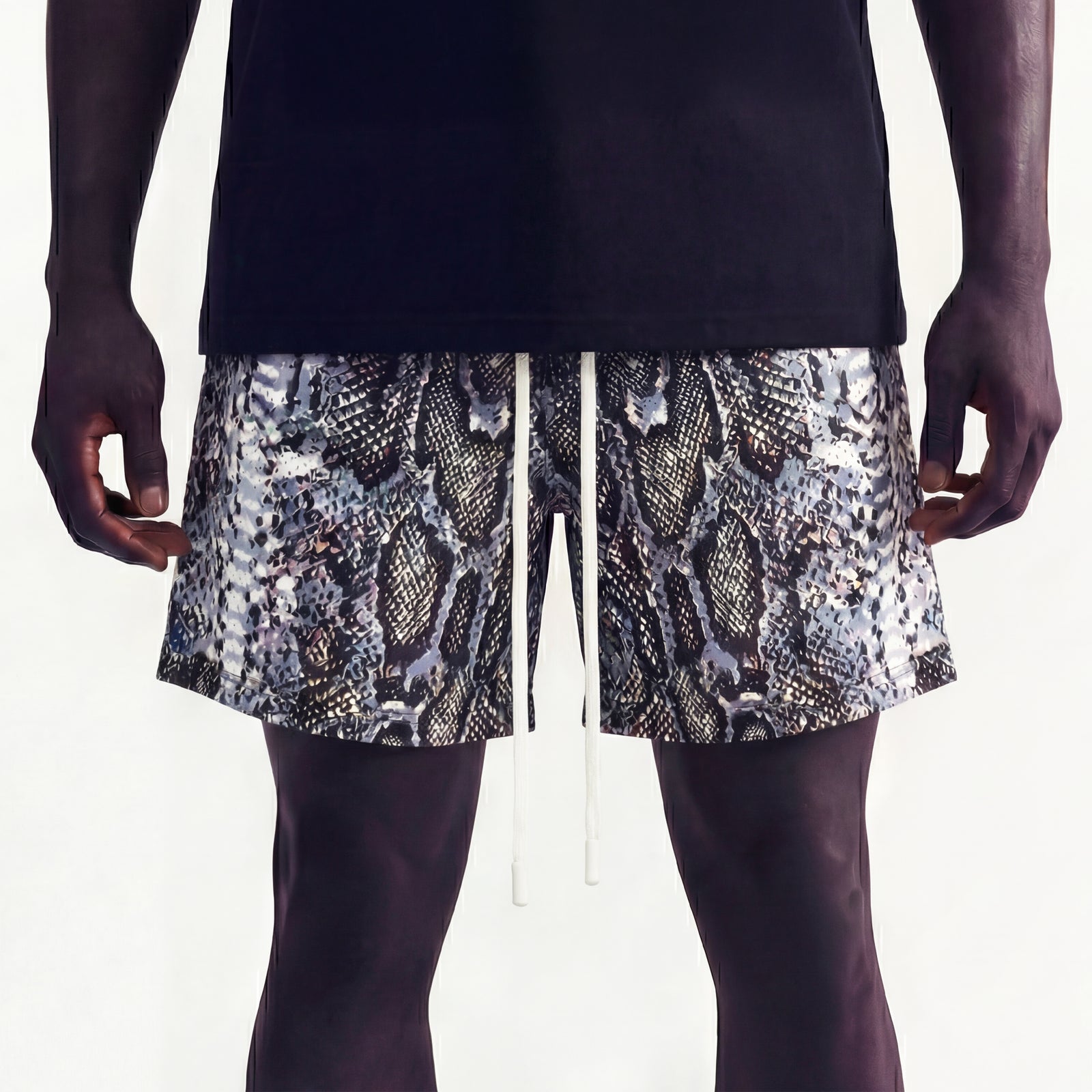 "Python Gray" 5" Mesh Shorts