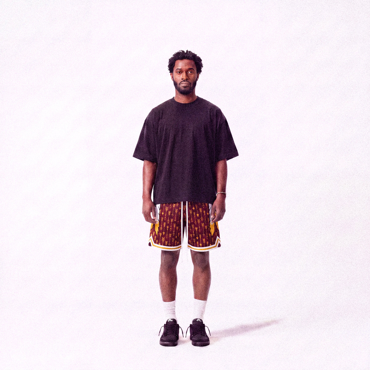 "Siksika Burgundy" Heavyweight Mesh Shorts
