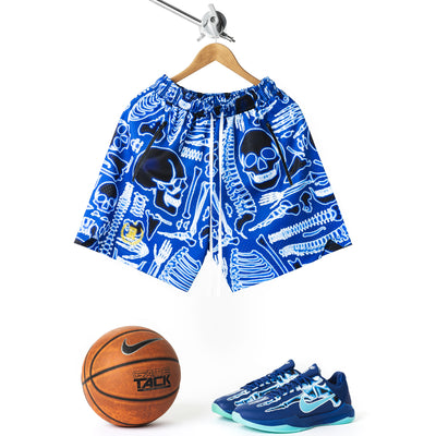 "Skeleton Blue" Sport Mesh Shorts