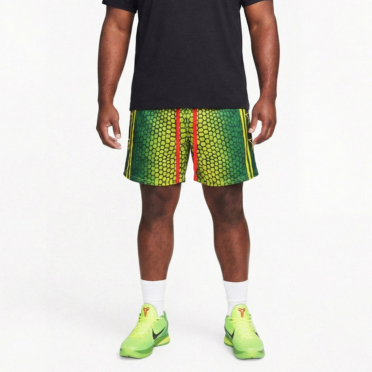 "Snake Green" 5" Mesh Shorts