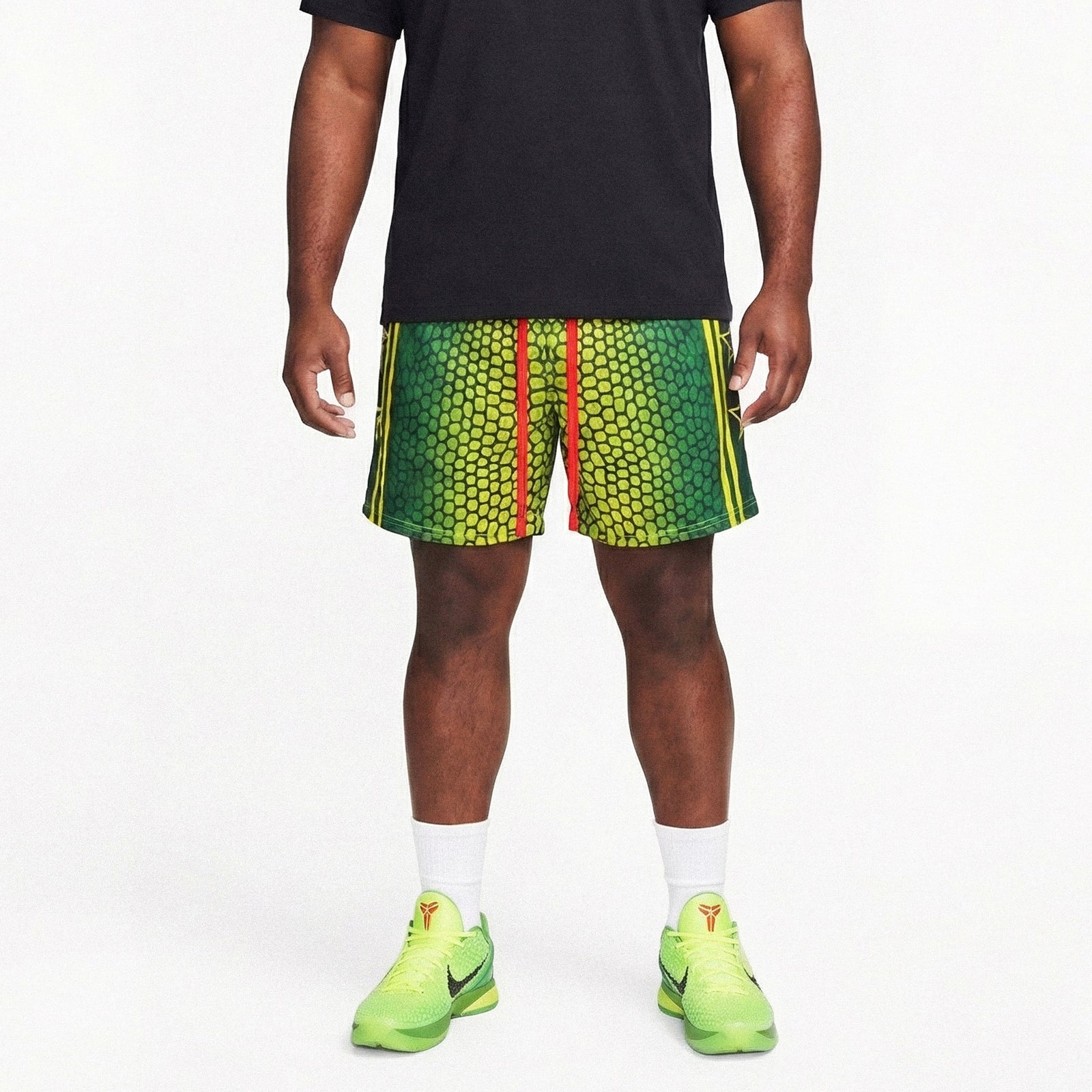 "Snake Green" 5" Mesh Shorts