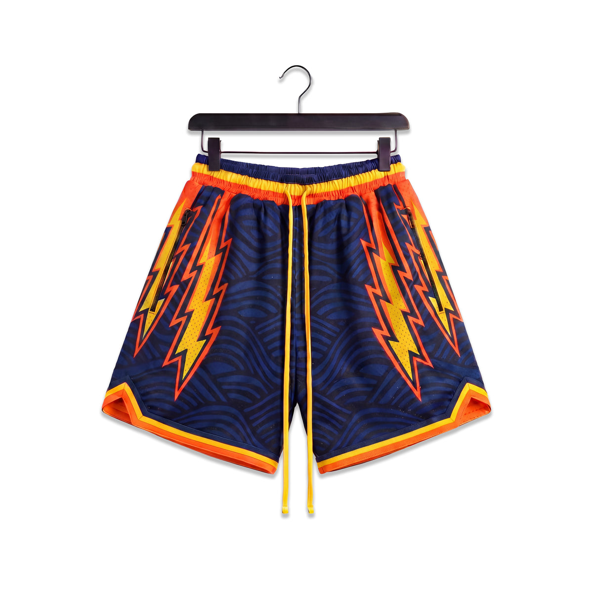 "Red Splash Bolts" Heavyweight Mesh Shorts
