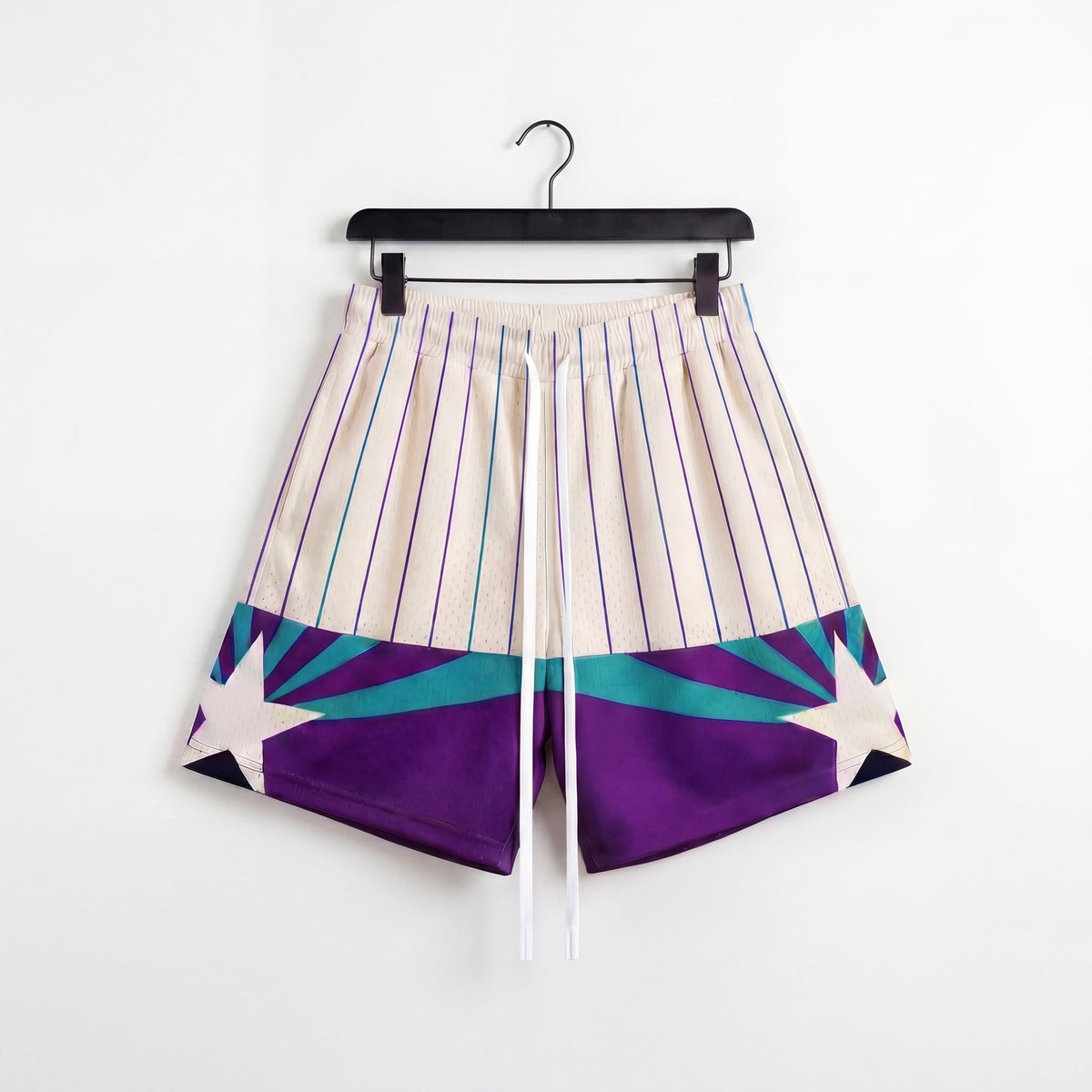 "Sunray Sand Pinstripe" 5" Mesh Shorts
