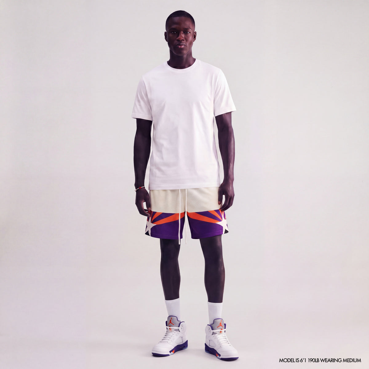 "Sunray White" 5" Mesh Shorts