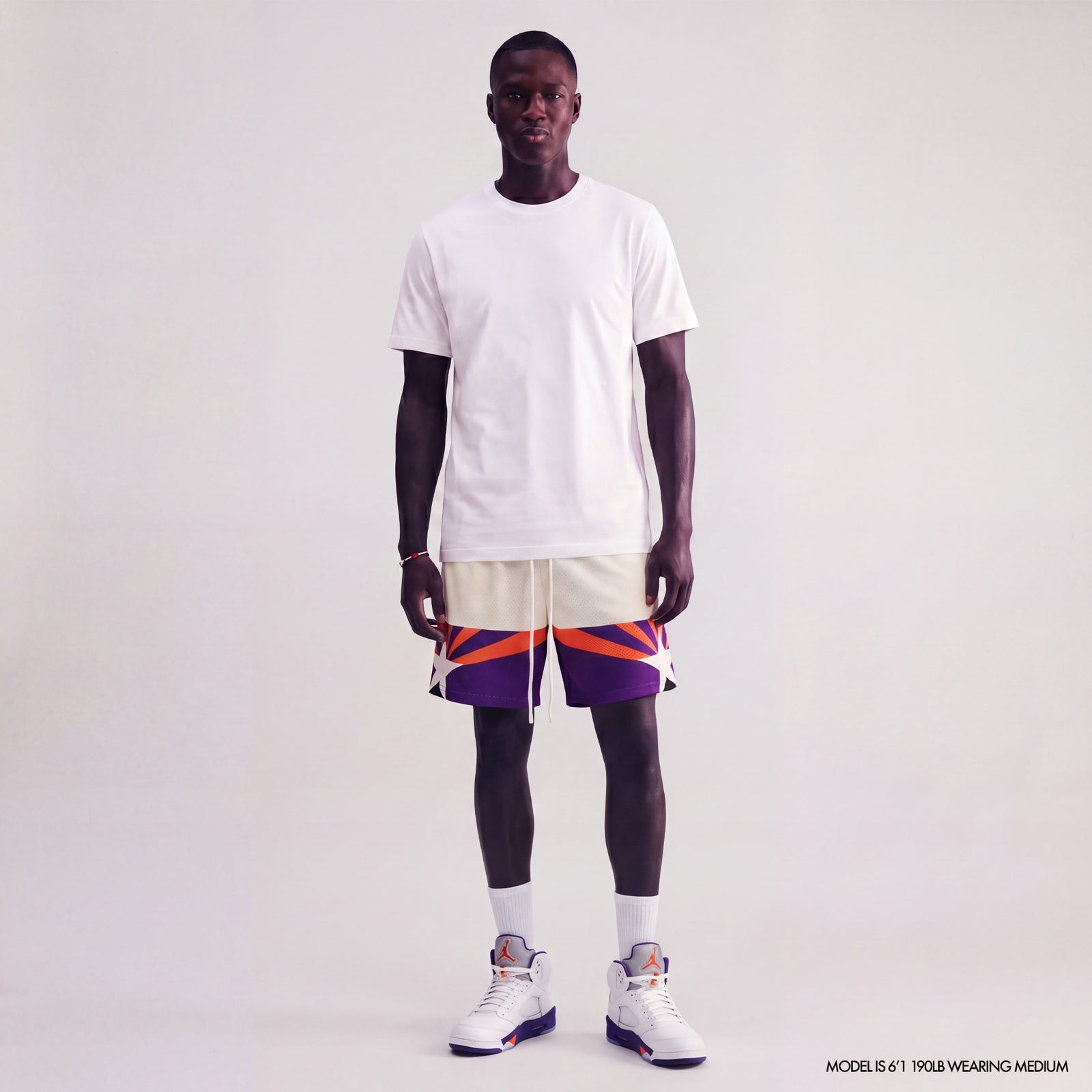 "Sunray White" 5" Mesh Shorts
