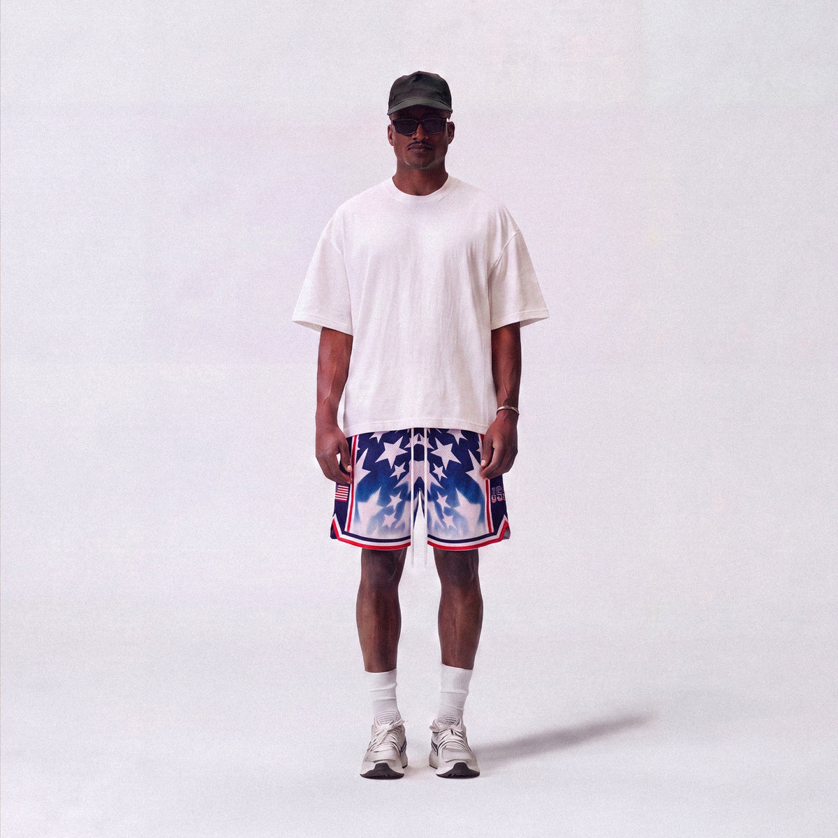 "USA Gradient Stars" Heavyweight Mesh Shorts
