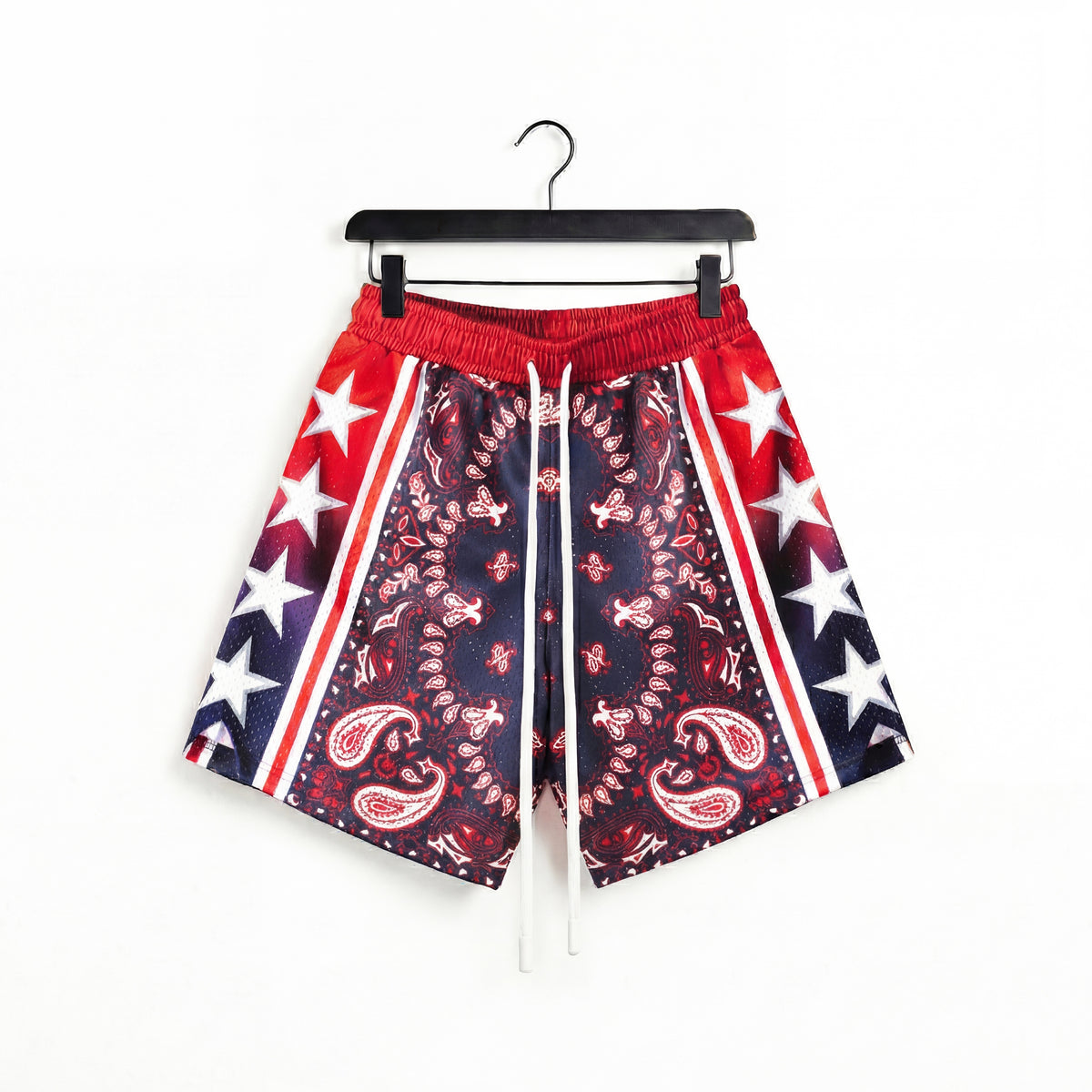 "USA Paisley Blue" 5" Mesh Shorts