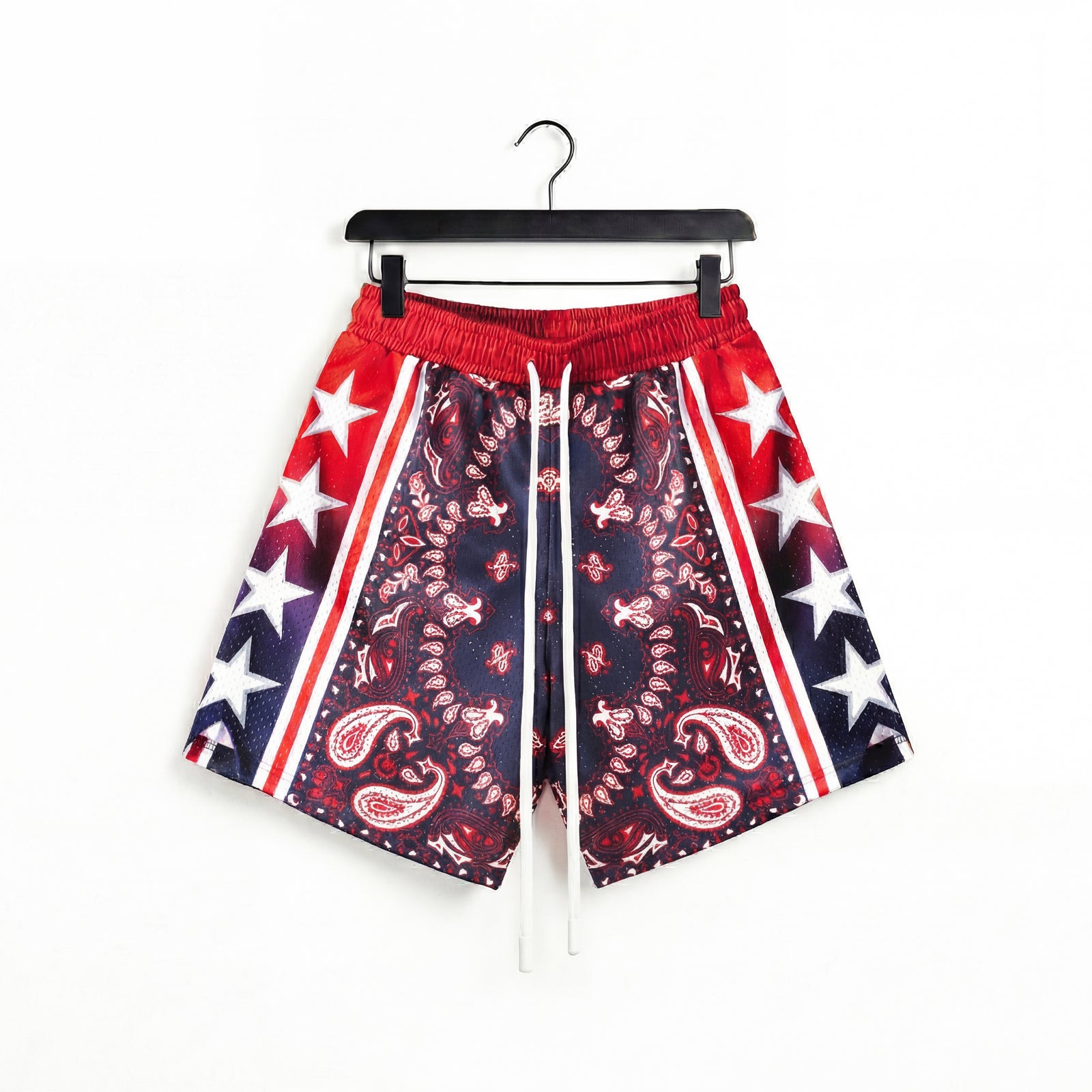 "USA Paisley Blue" 5" Mesh Shorts