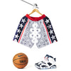 "USA Paisley White" Sport Mesh Shorts