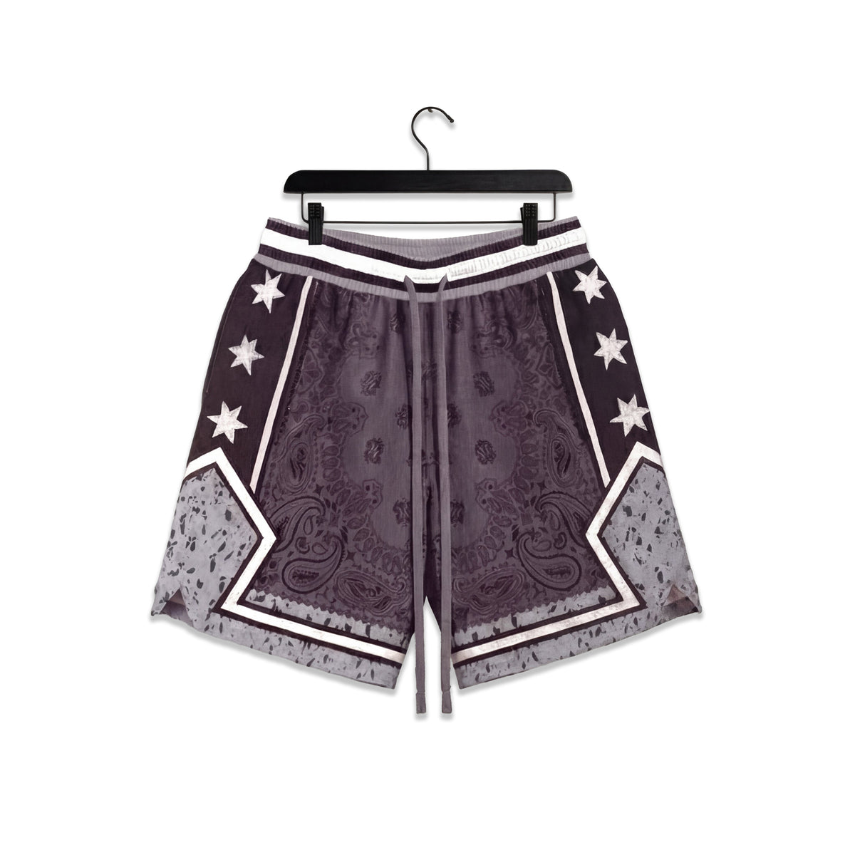 "Wolf Gray Paisley" Heavyweight Mesh Shorts