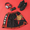 Answer Black NBA inspired swingman basketball shorts. Black and Red swingman shorts inspired by allen iverson of the philadephia sixers